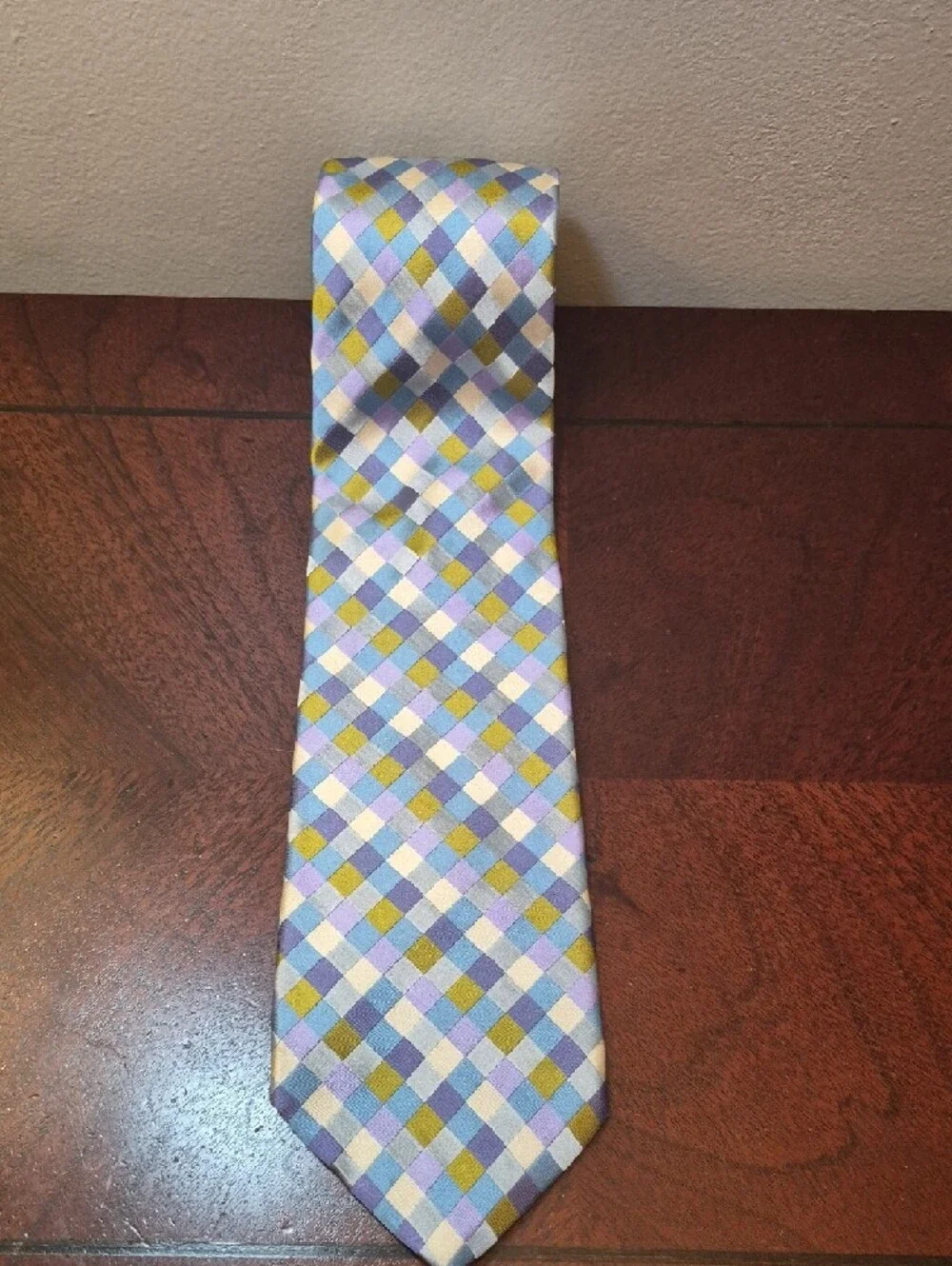 Ted Baker London Silk Check Tie in‎ Light Blue, Lavender & Olive